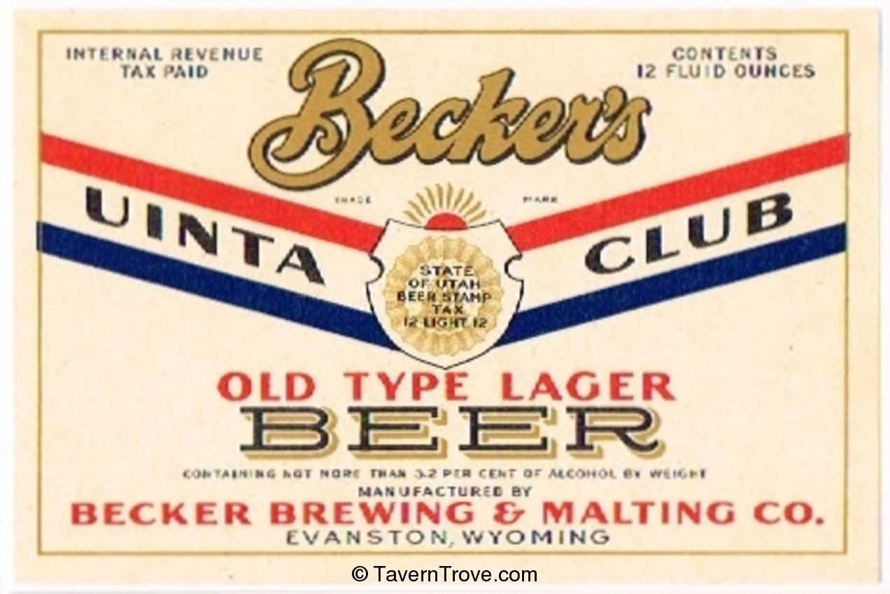 Becker's Uinta Club Beer