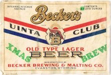 Becker's Uinta Club Xmas Brew Beer