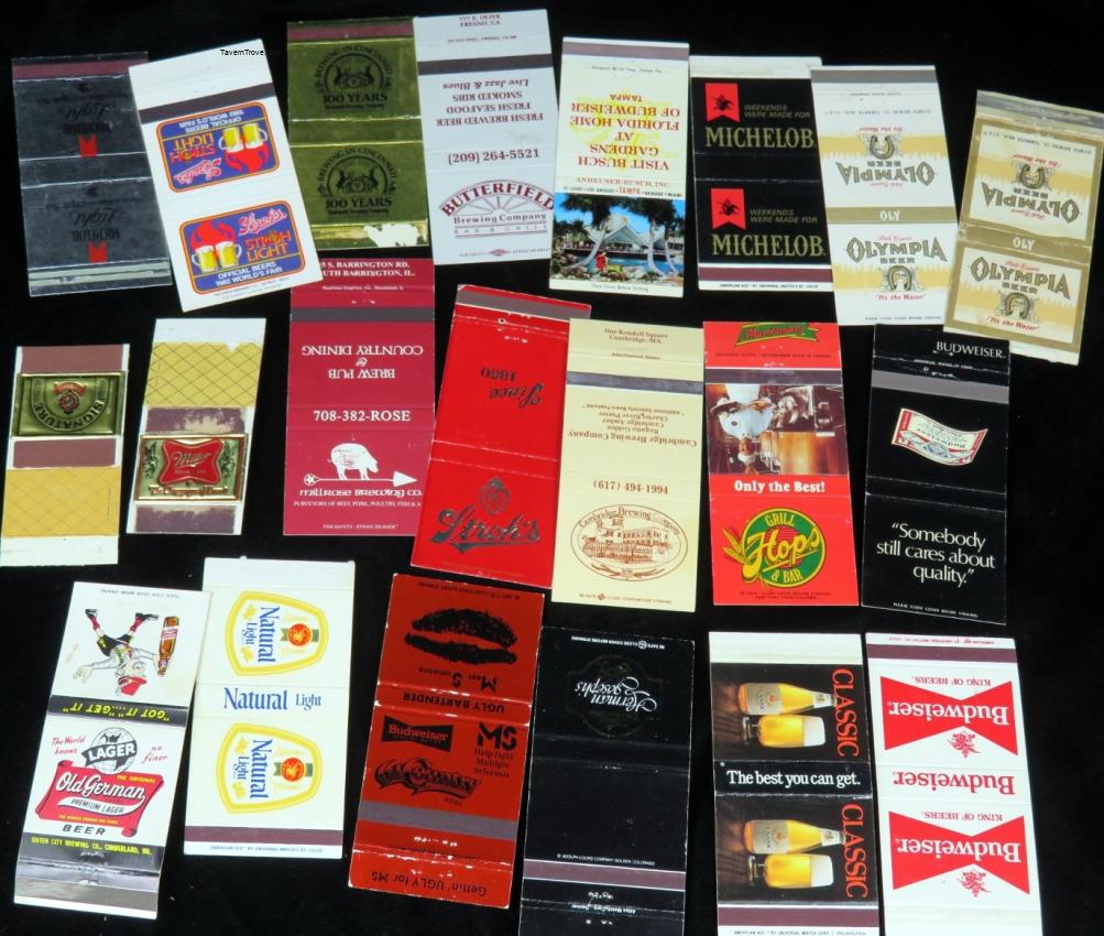 Beer Matchcovers Match Boxes (flat) lot of 21