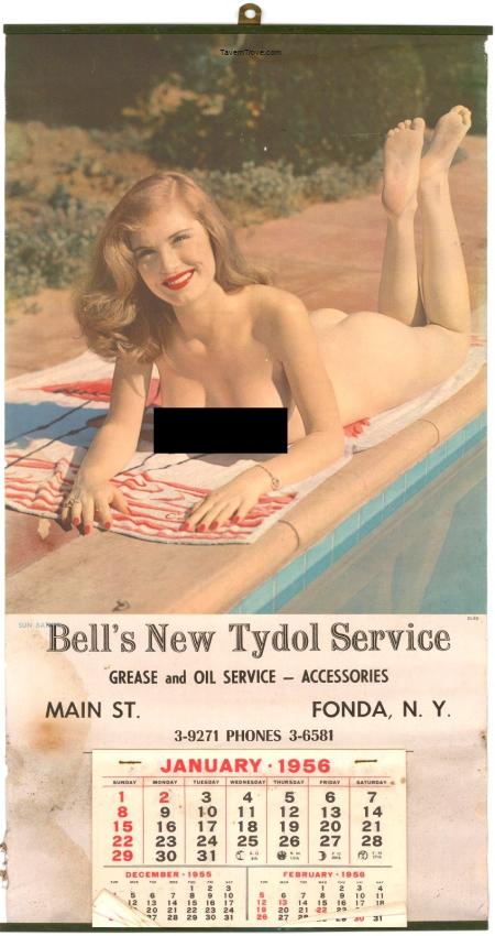 Bell's New Tydol Service Pinup Calendar Fonda New York