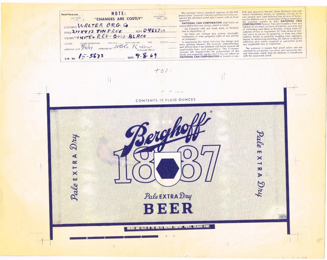 Berghoff Beer Can Proof for National Can Co.