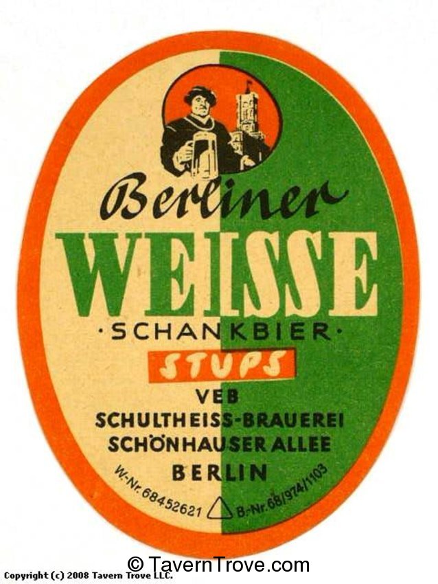 Berliner Weissbier Schankbier Stups