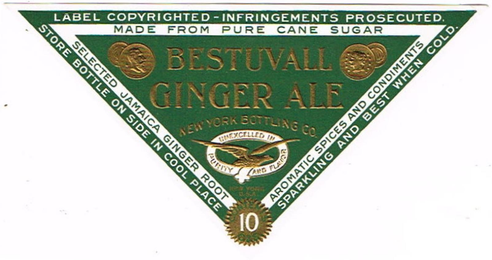 Bestuvall Ginger Ale Embossed New York