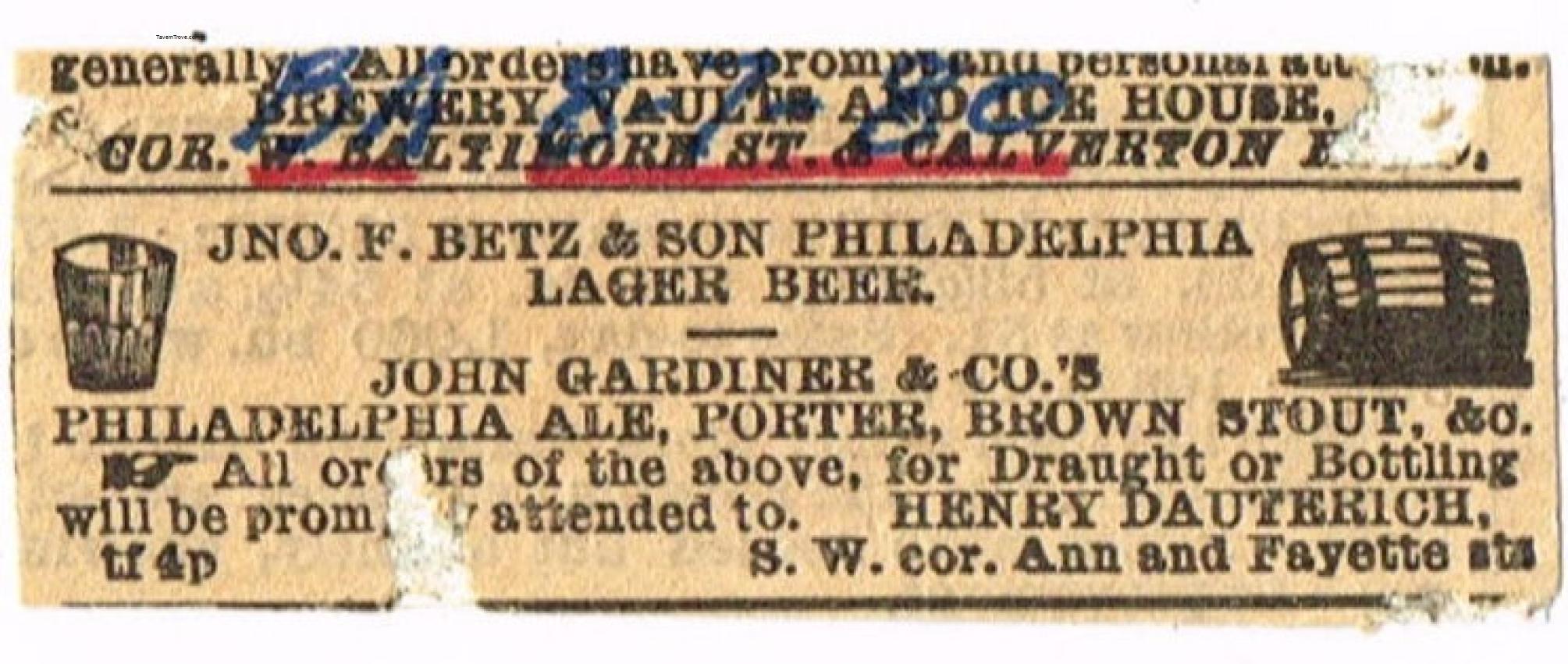 Betz and Gardiner's Beers