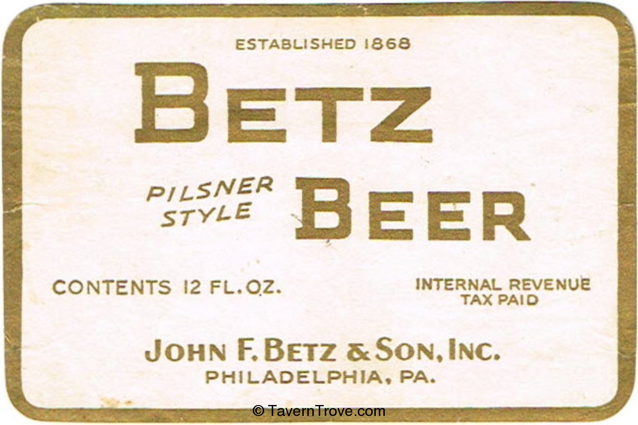 Betz Pilsener Style Beer