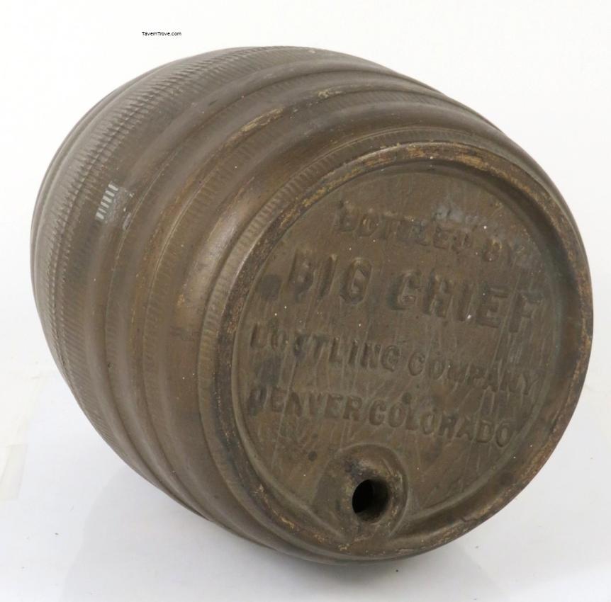 Big Chief Bottling Co. 8¾ inch Tall Stoneware Backbar Barrel Denver Colorado