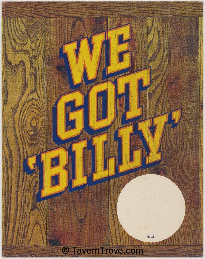 Billy Beer Cardnoard Sign