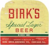Birk's Special Lager Beer