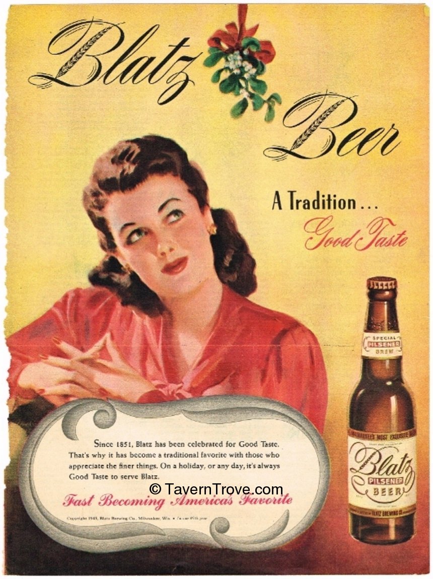 Item #63869 1944 Blatz Beer Paper Ad