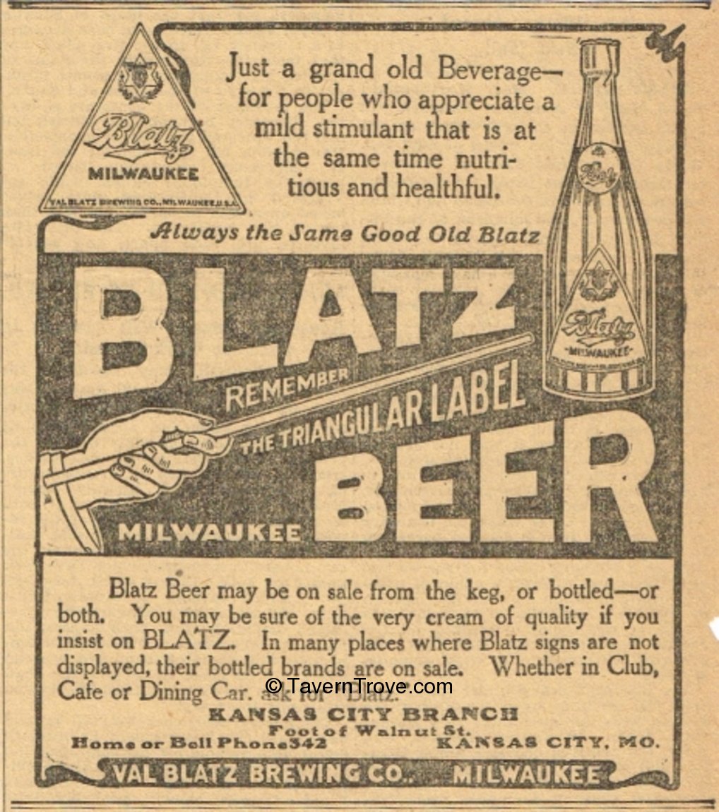 Item #63482 1906 Blatz Beer Paper Ad