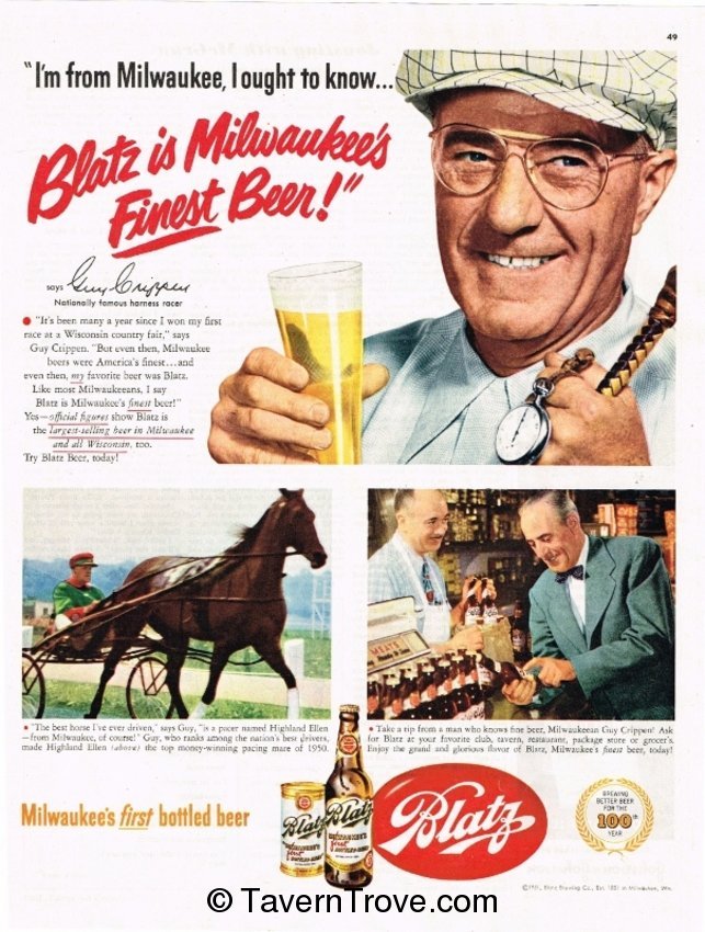 Blatz Beer Testimonial