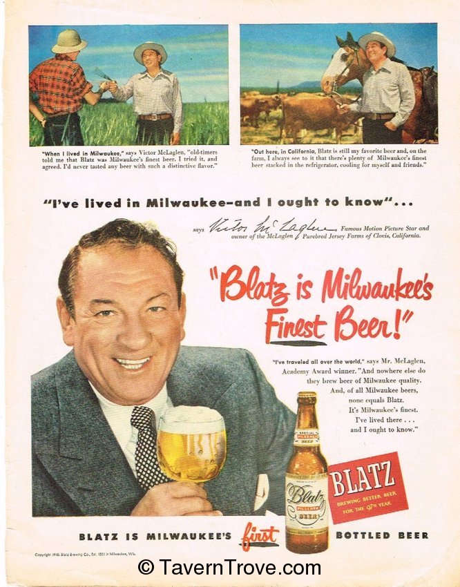 Blatz Beer Testimonial