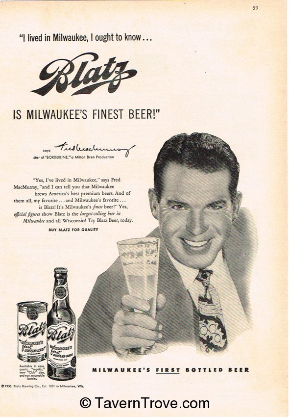 Blatz Beer Testimonial