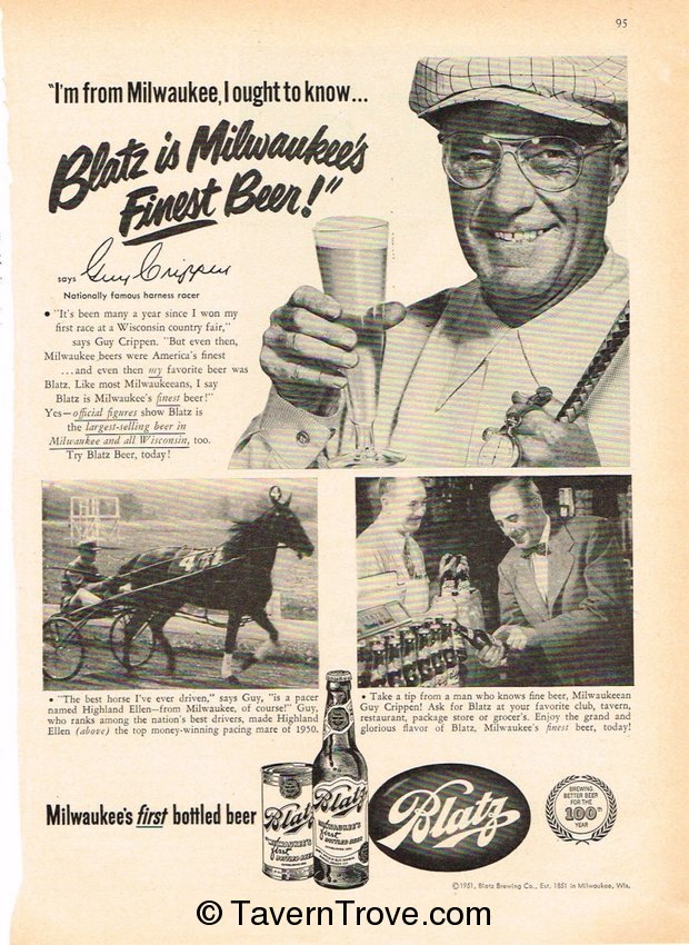 Blatz Beer Testimonial