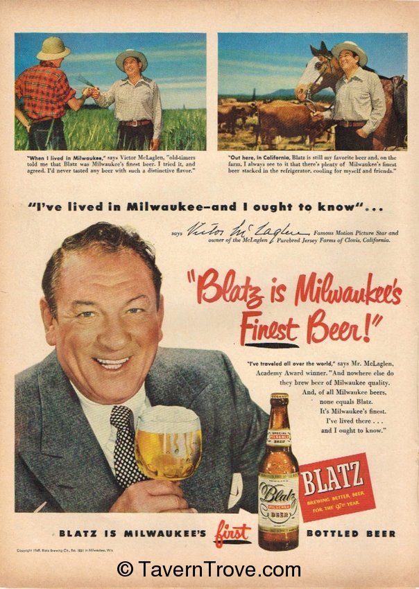Blatz Beer Testimonial