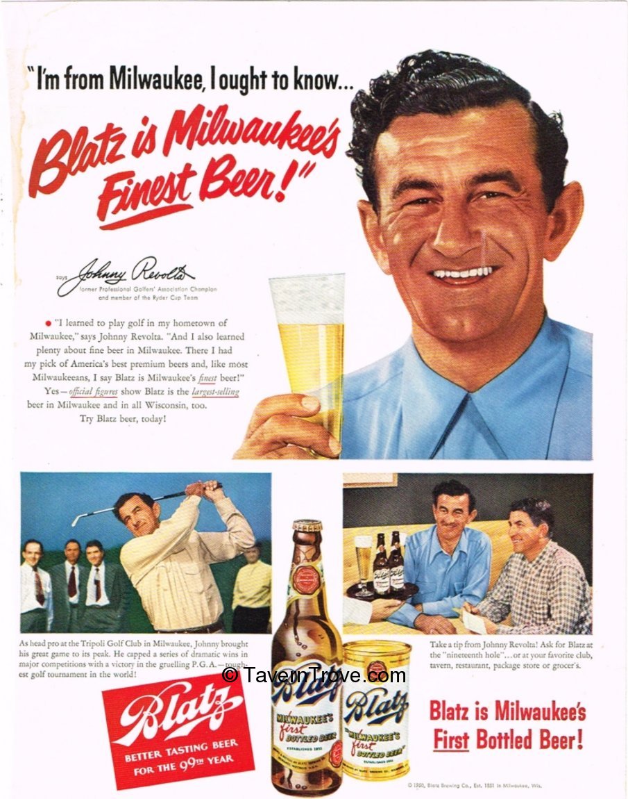 Item #86984 1950 Blatz Beer Testimonial Paper Ad