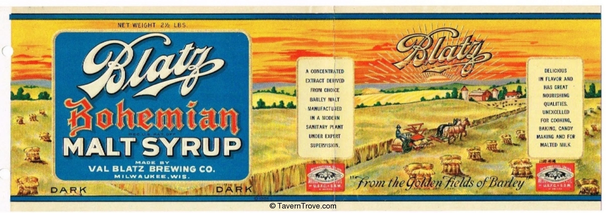 Blatz Bohemian Dark Malt Syrup