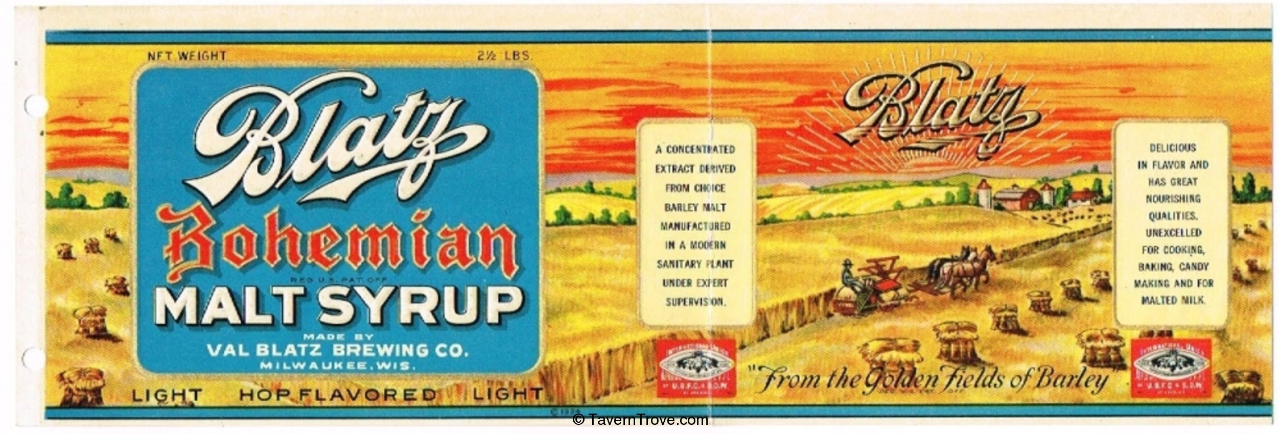 Blatz Bohemian Light Malt Syrup