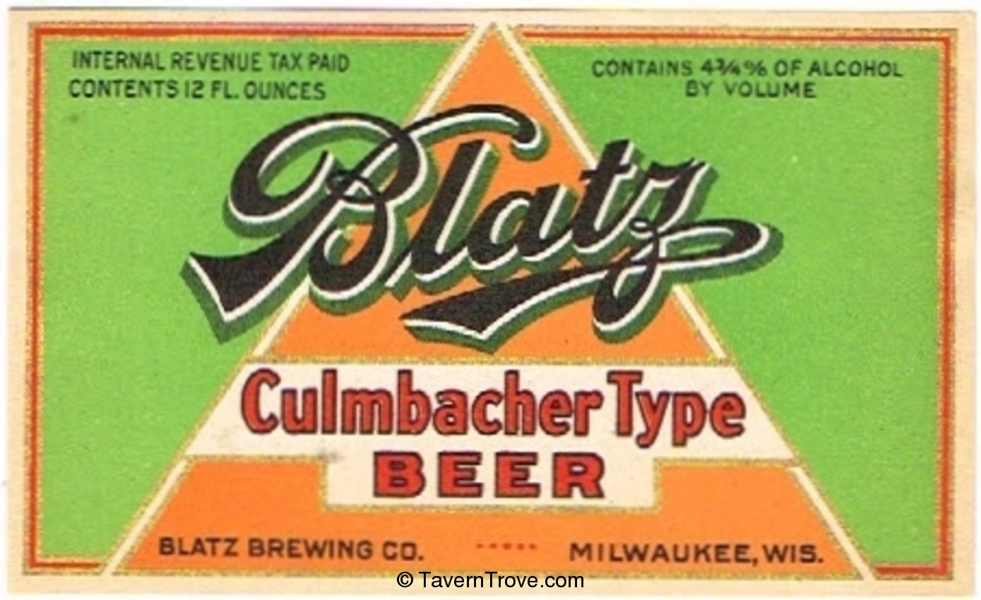Blatz Culmbacher  Type Beer