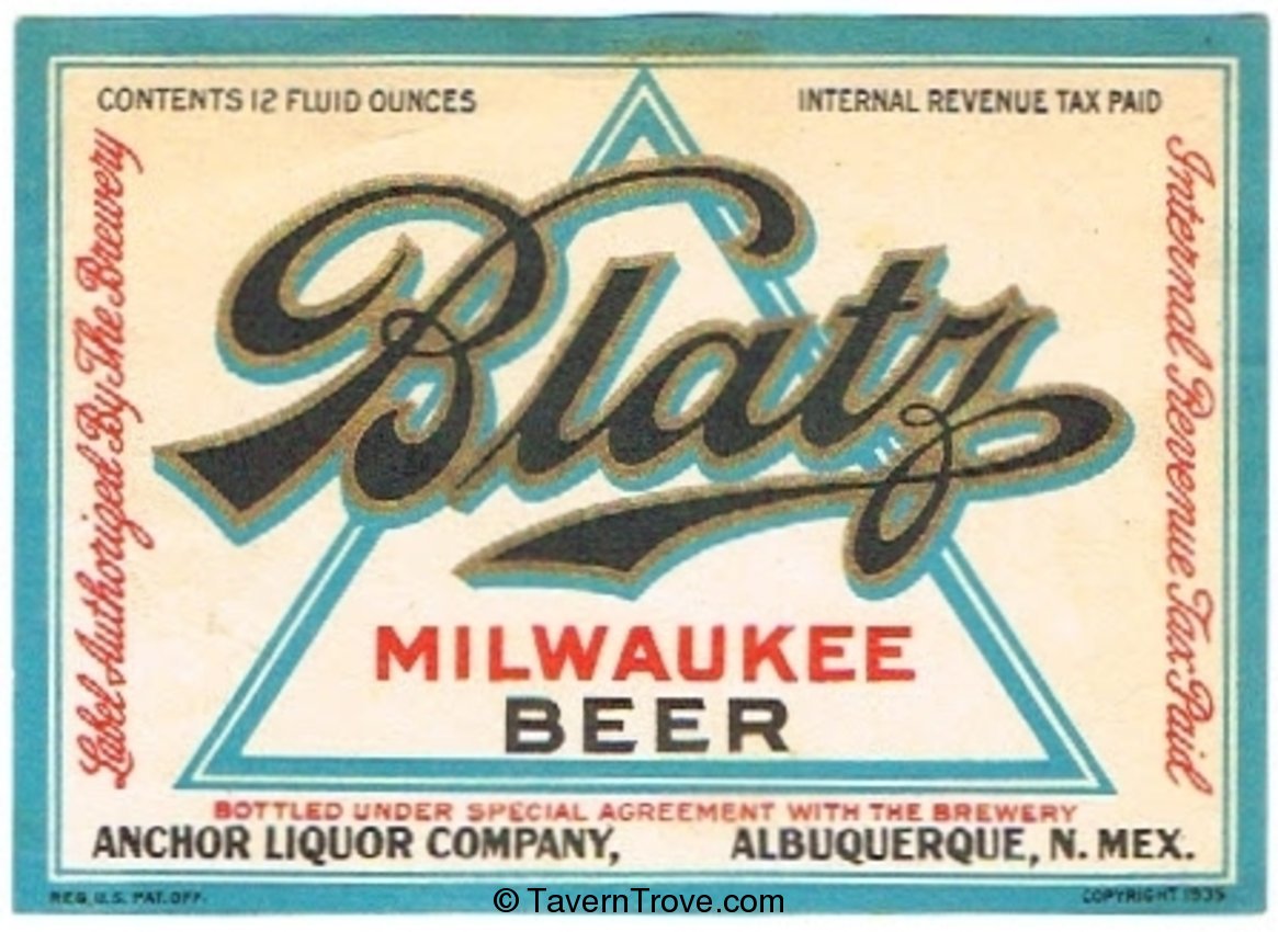 Blatz Milwaukee  Beer