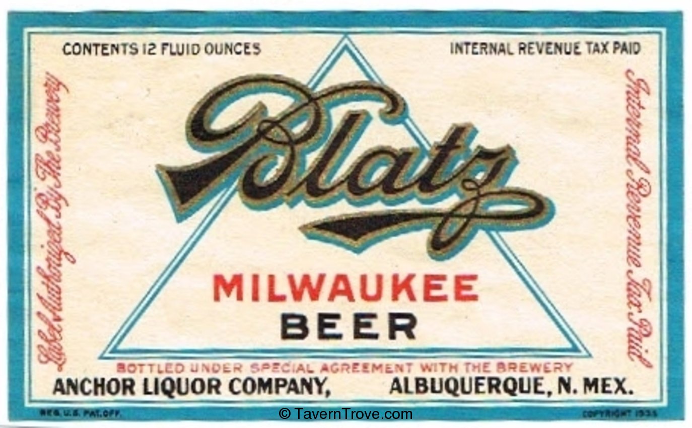 Blatz Milwaukee  Beer