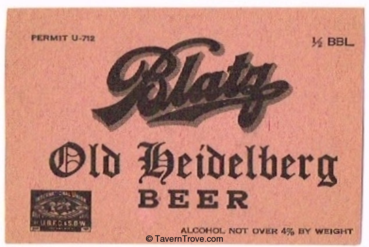 Blatz Old Heidelberg Beer