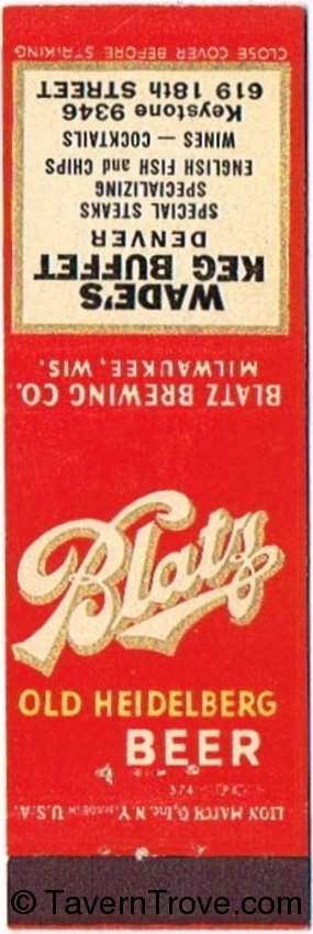 Blatz Old Heidelberg Beer