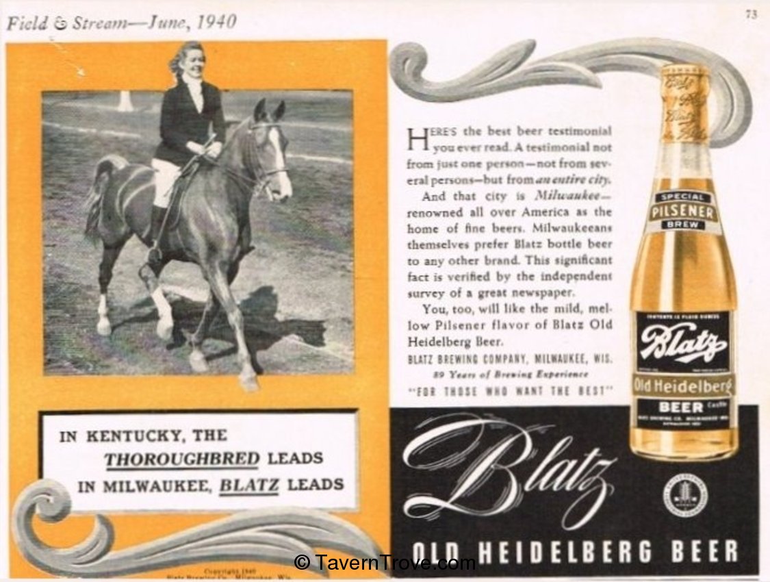 Blatz Old Heidelberg Beer