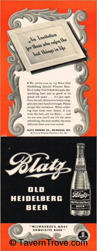 Blatz Old Heidelberg Beer