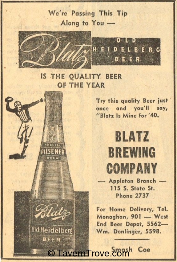 Blatz Old Heidelberg Beer