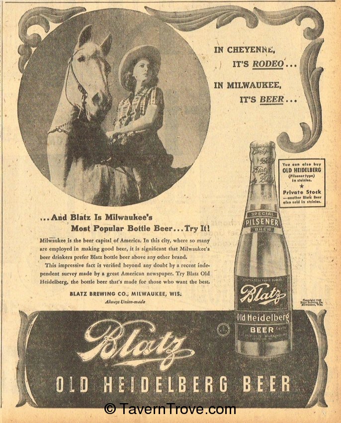 Blatz Old Heidelberg Beer