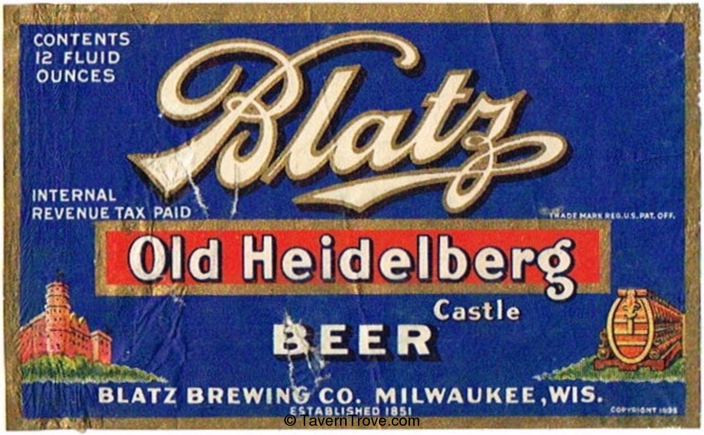 Blatz Old Heidelberg Castle Beer