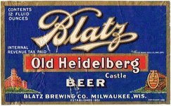 Blatz Old Heidelberg Castle Beer