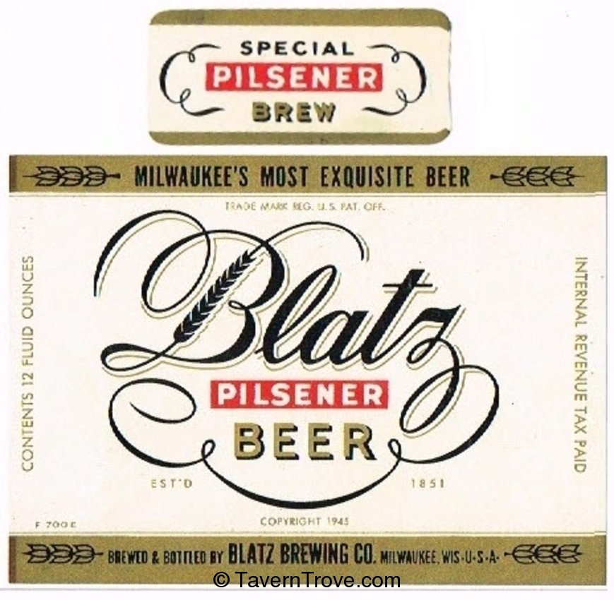 Blatz Pilsener  Beer