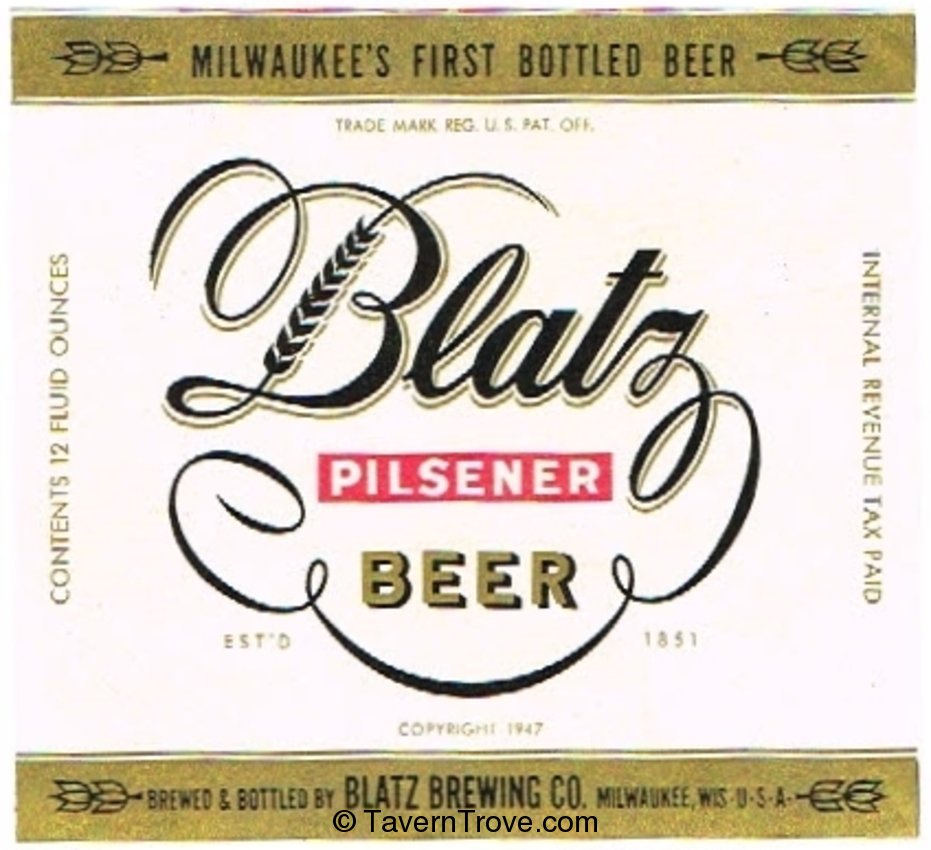 Blatz Pilsener Beer