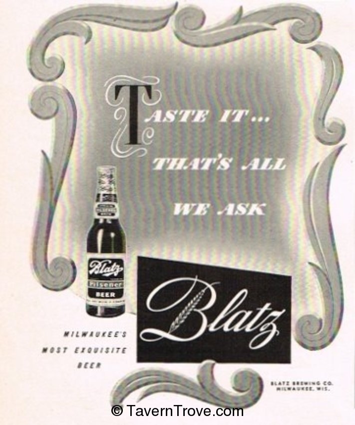 Blatz Pilsener Beer