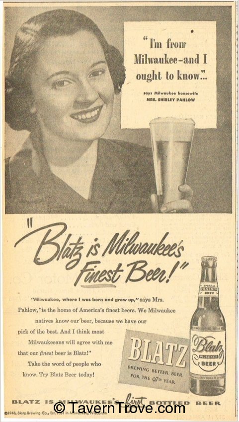 Blatz Pilsener Beer Testimonial