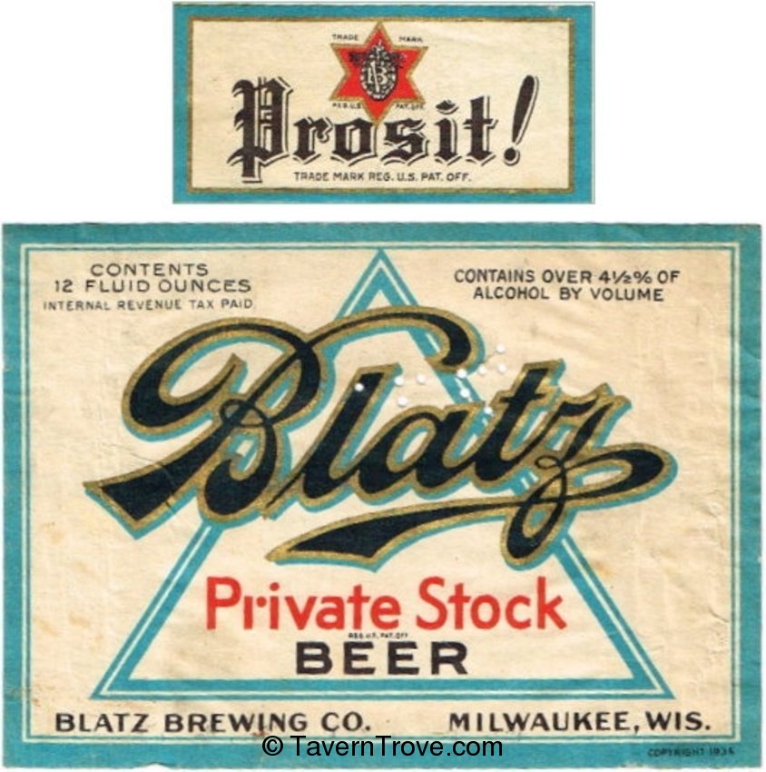 Blatz Private Stock Beer