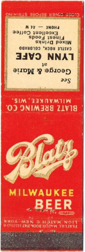 Blatz Milwaukee Beer