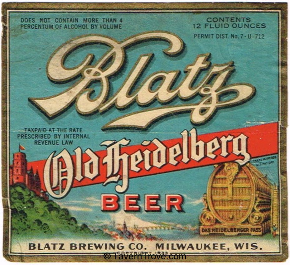 Blatz Old Heidelberg Beer