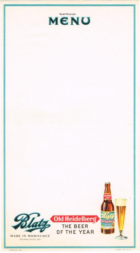 Blatz Old Heidelberg Beer