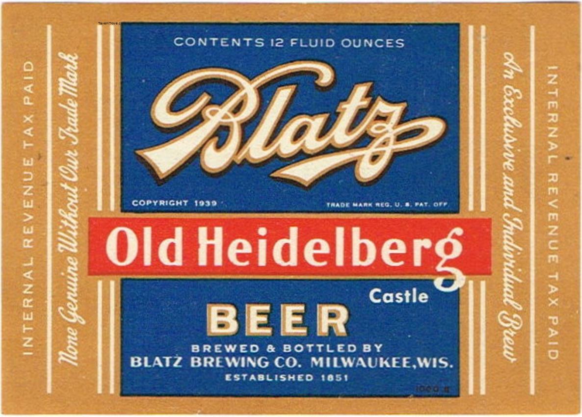 Blatz Old Heidelberg Castle Beer