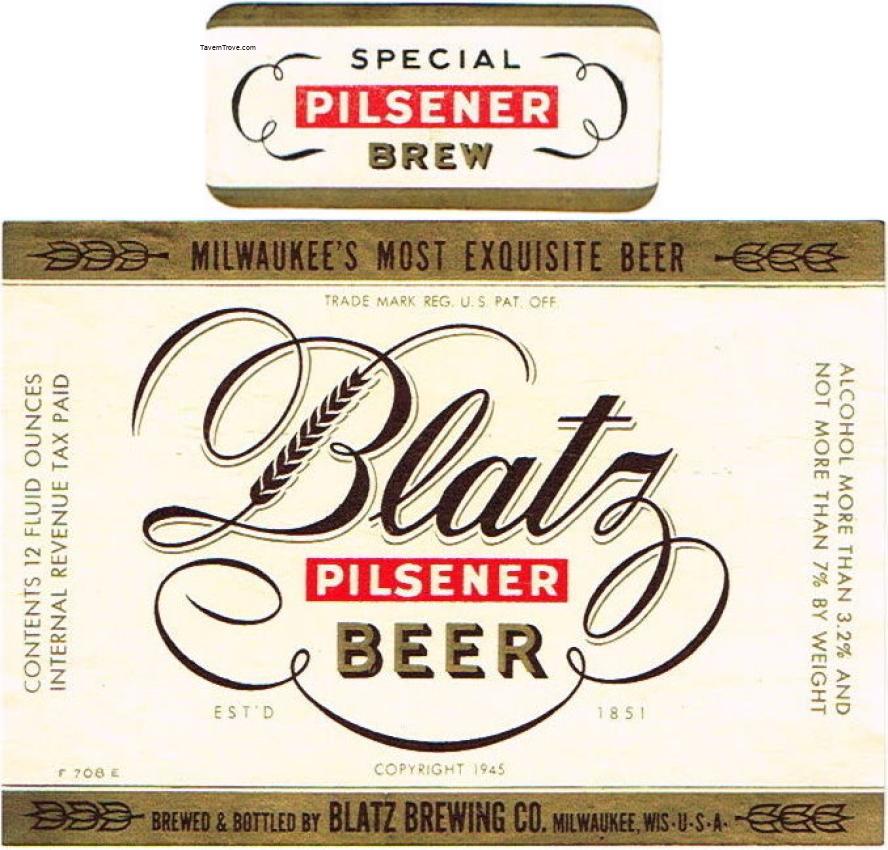 Blatz Pilsener  Beer (F 708E)