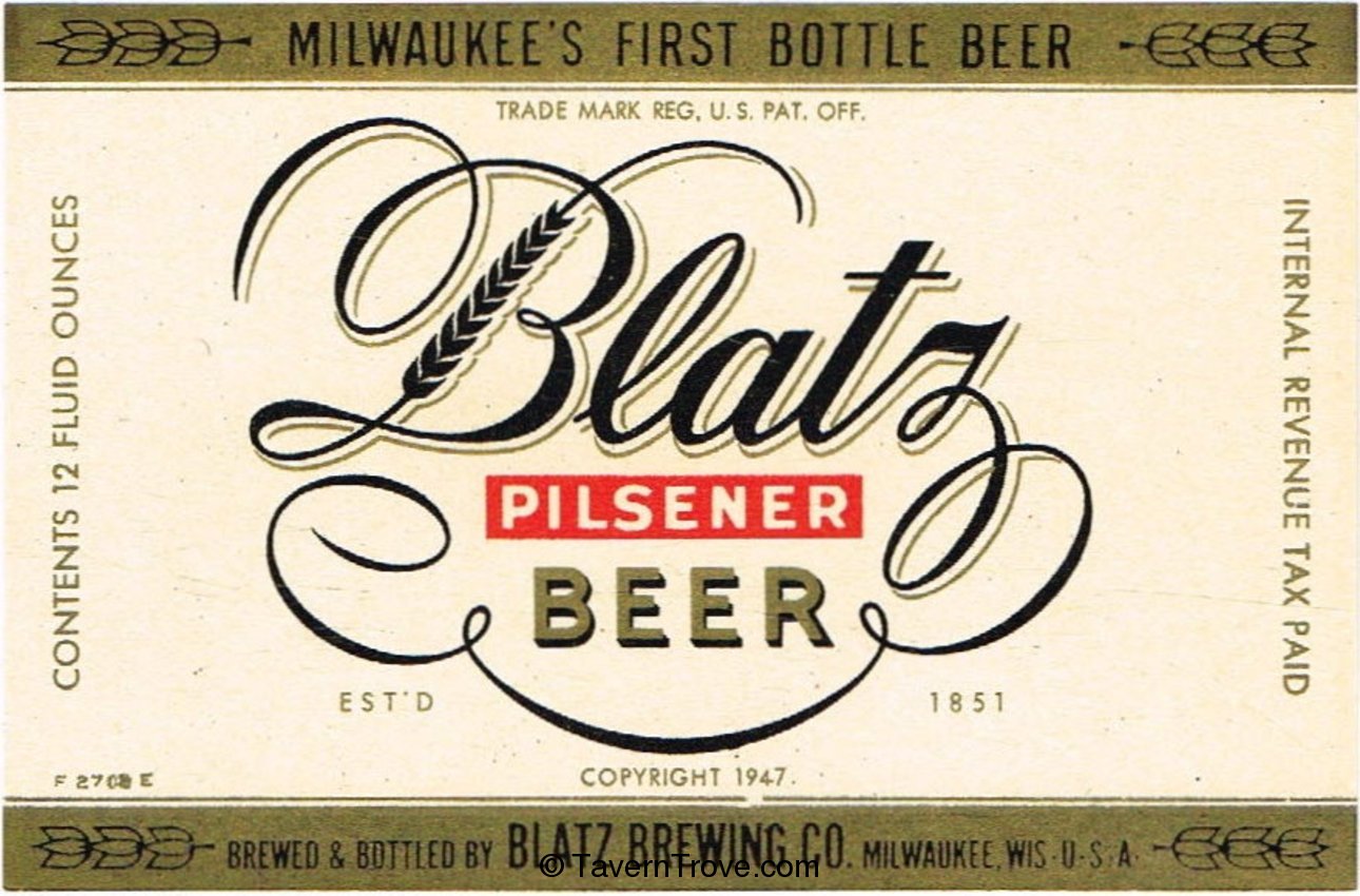 Blatz Pilsener Beer