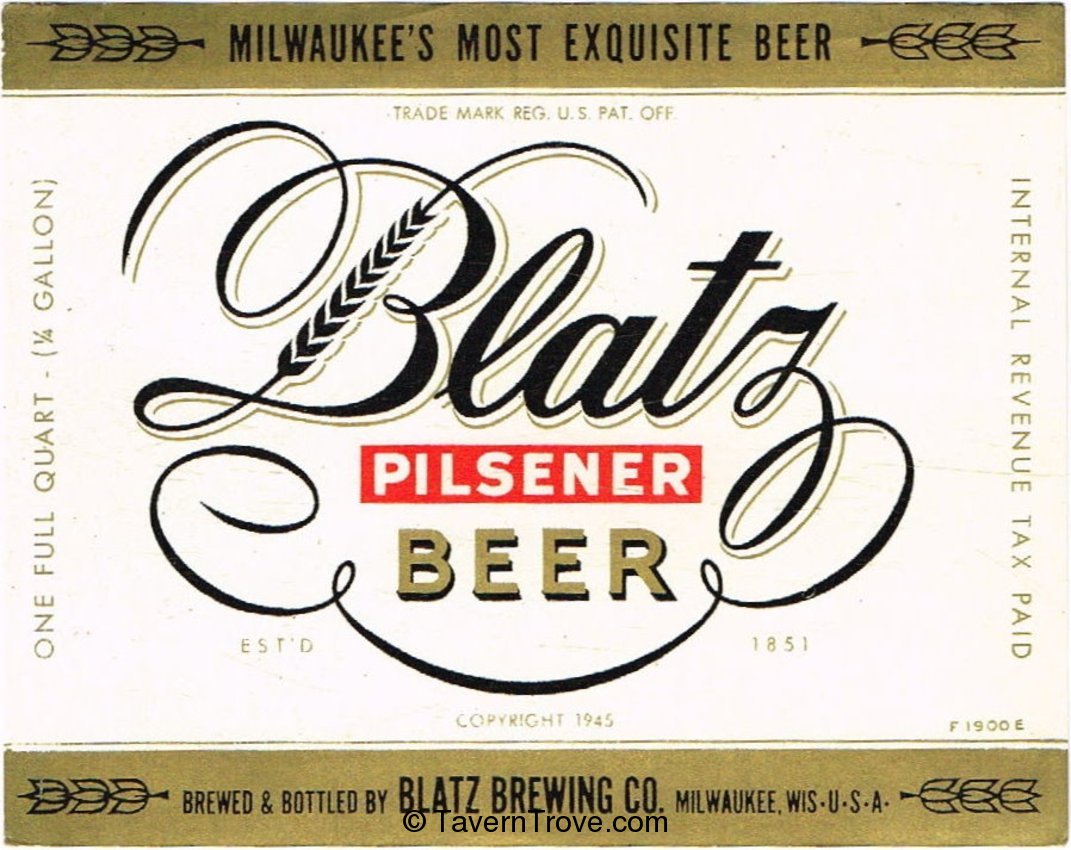 Blatz Pilsener Beer (F 1900 E)