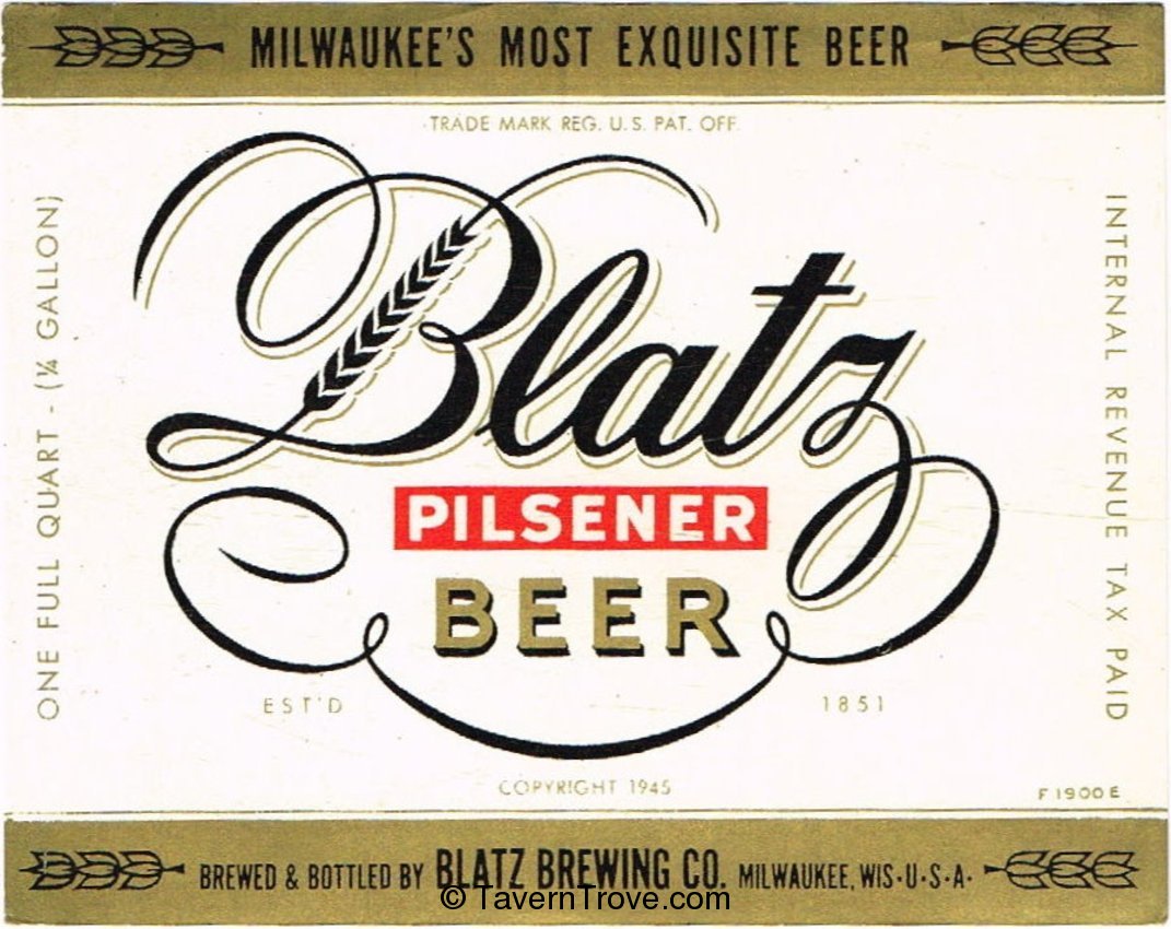 Blatz Pilsener Beer