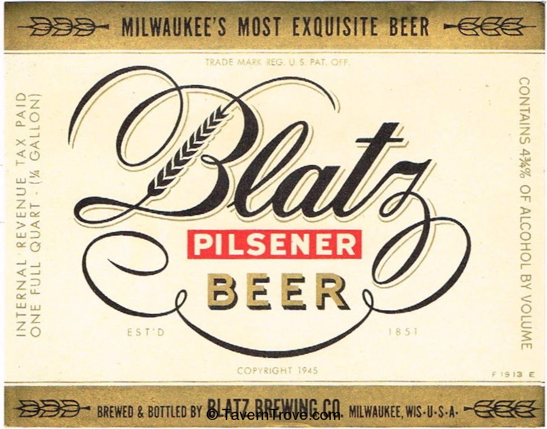 Blatz Pilsener Beer