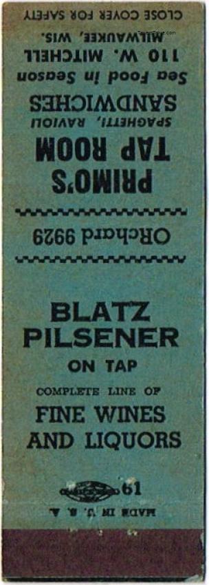 Blatz Pilsener Beer