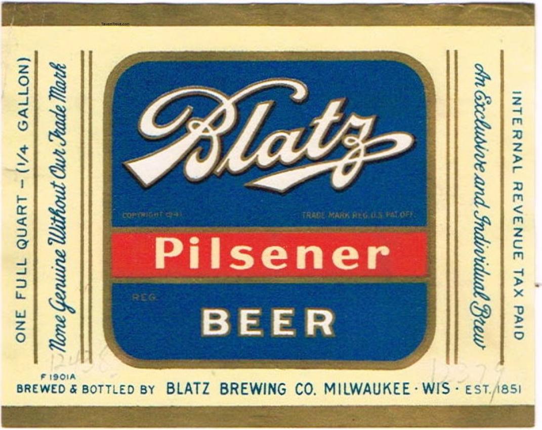 Blatz Pilsener Beer (F 1901A)