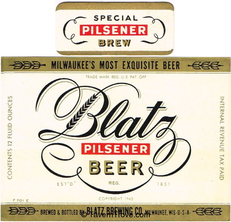 Blatz Pilsener Beer (F 701 E)